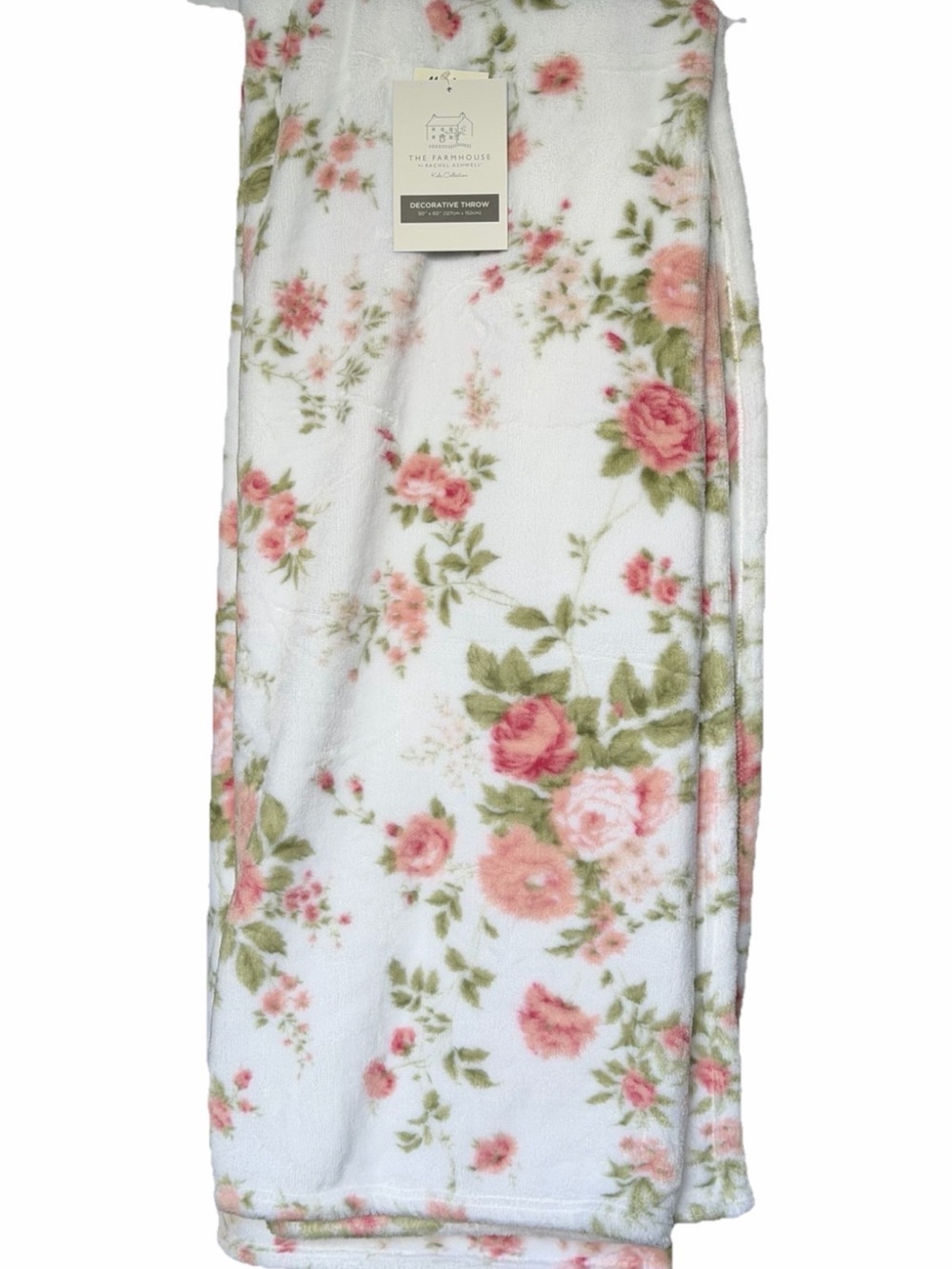 FARMHOUSE RACHEL ASHWELL SHABBY CHIC COTTAGE FLORAL ROSE GARDEN WHIMSICAL THROW